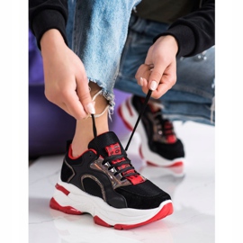 Sneakers sur la plateforme FASHION noir rouge 2