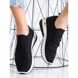 SHELOVET Baskets à enfiler confortables le noir 2