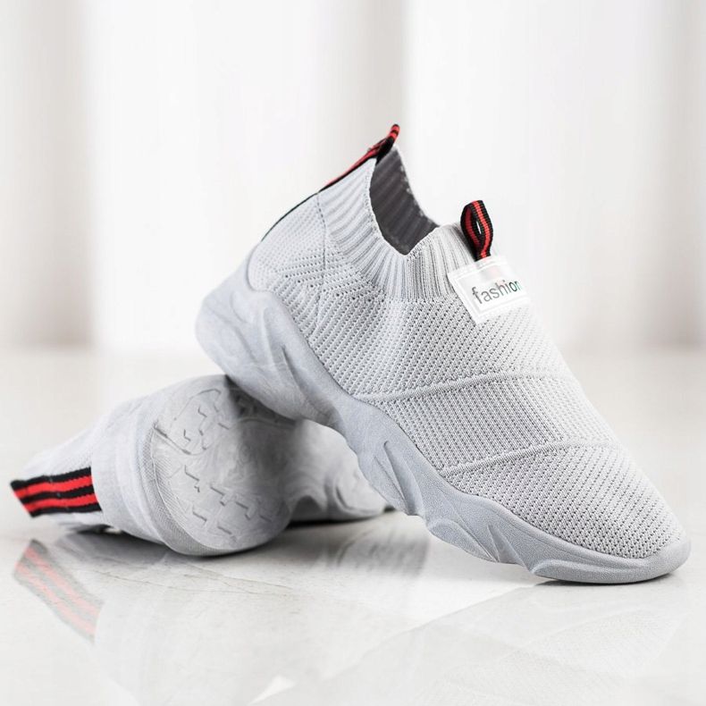 SHELOVET Baskets à enfiler à la mode gris 1 SHELOVET Baskets à enfiler à la mode gris 1