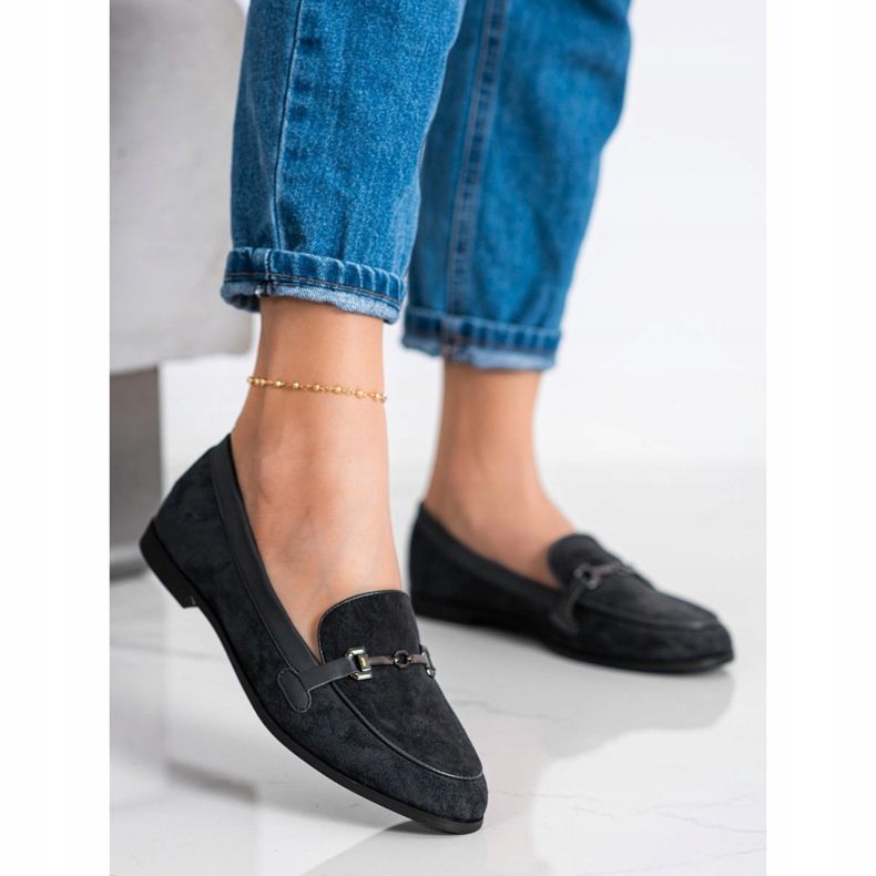 Coura Mocassins Avec Ornement noir 1