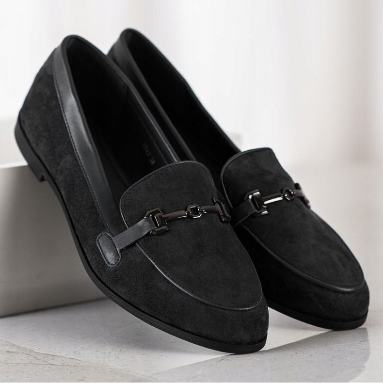 Coura Mocassins Avec Ornement noir 2