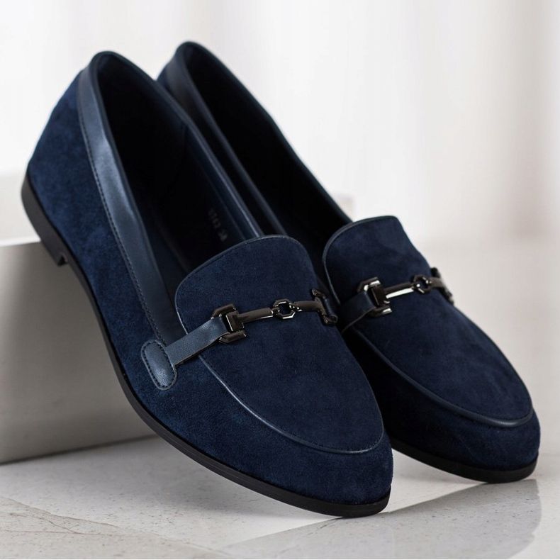Coura Mocassins Avec Ornement bleu marine 2