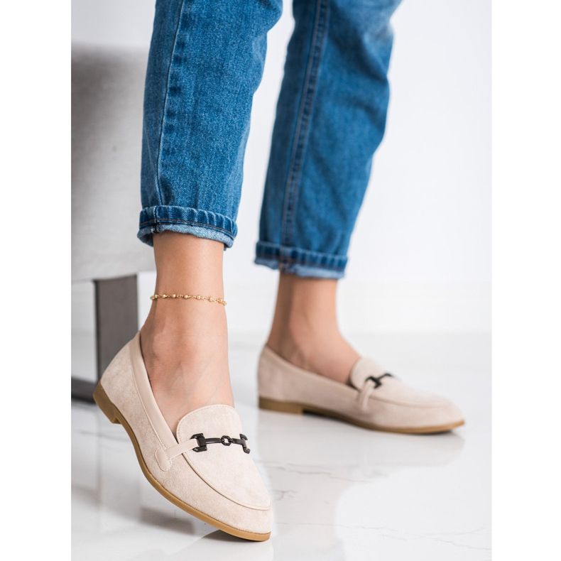 Coura Mocassins Avec Ornement beige 1