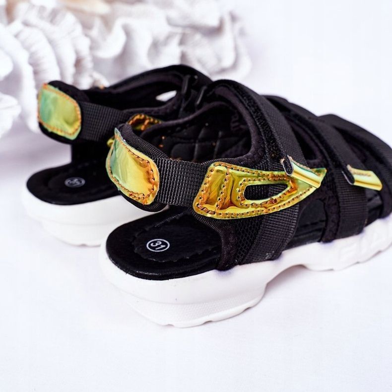 Sandales de sport pour enfants avec Velcro Black Flyn le noir 1
