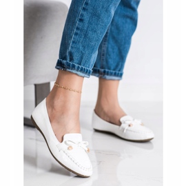 Kayla Mocassins décontractés en cuir écologique blanc 1