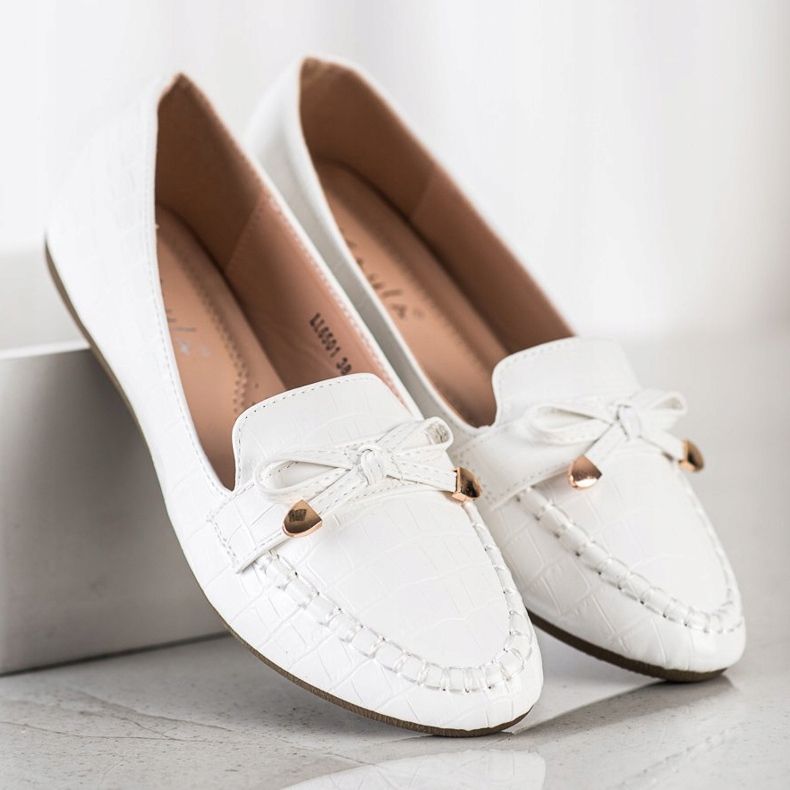 Kayla Mocassins décontractés en cuir écologique blanc 2