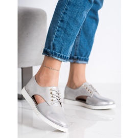 Forever Folie Chaussures à la mode avec une découpe argent 3