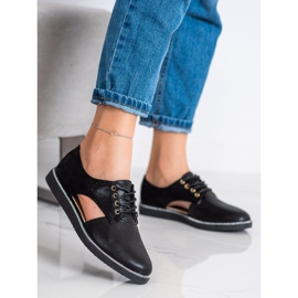 Forever Folie Chaussures à la mode avec une découpe le noir 3