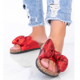 Chaussons rouges avec un nœud Norris 1 Chaussons rouges avec un nœud Norris 1