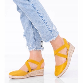 Espadrilles moutarde sur le compensé Monic jaune 2