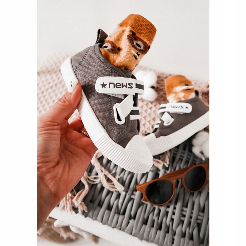 EVE Sneakers Enfant Avec Velcro Gris 1