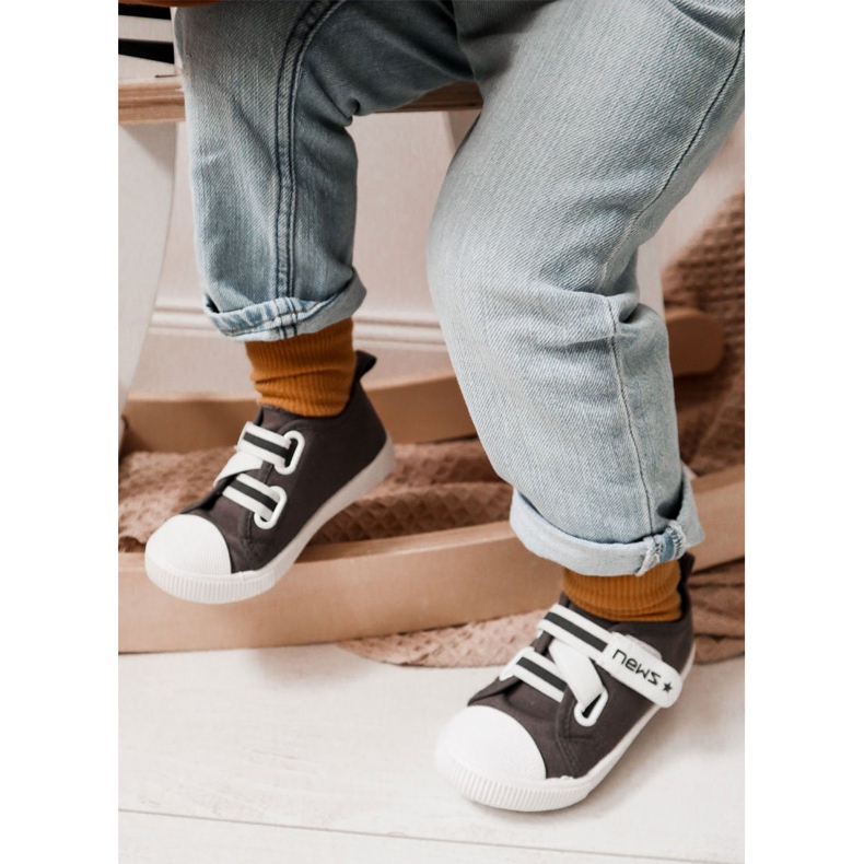 EVE Sneakers Enfant Avec Velcro Gris 2