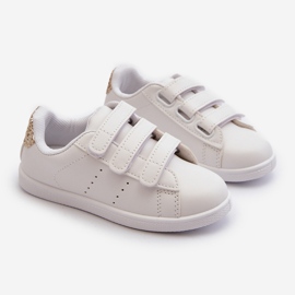 Baskets Enfant Avec Velcro Blanc et Or Cute Girl 2