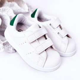 Baskets blanches et vertes pour enfants California avec velcro 2