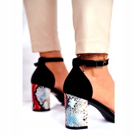Sandales Pour Femmes À Talons Hauts Sergio Leone Noir SK873 le noir multicolore 2