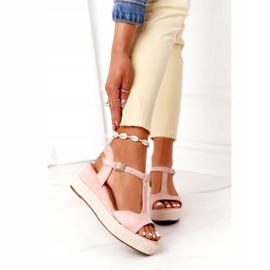 PG1 Sandales compensées roses Graciosa avec tresses 2 PG1 Sandales compensées roses Graciosa avec tresses 2