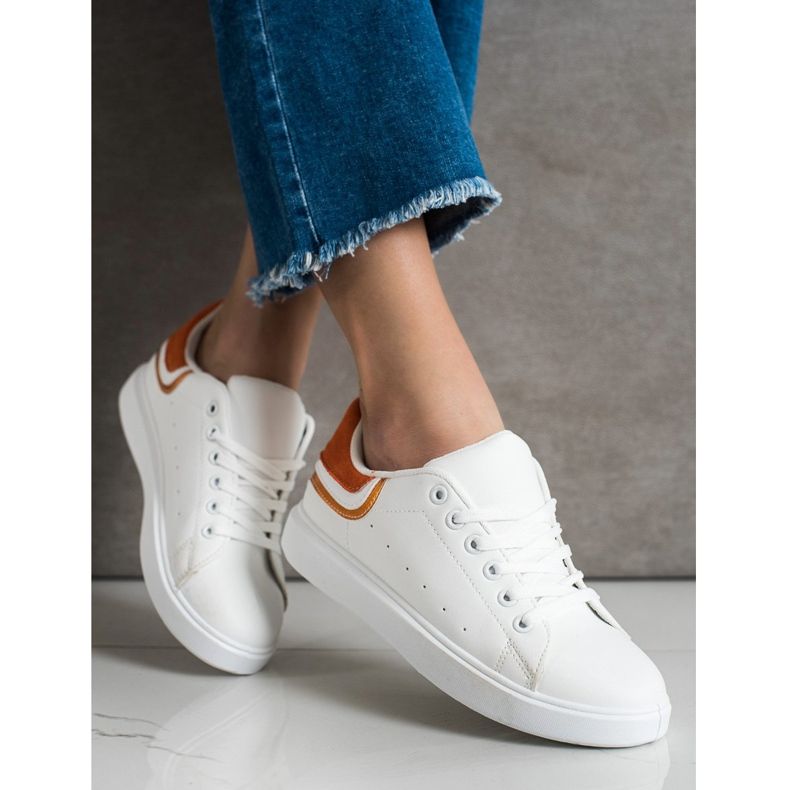 SHELOVET Baskets Avec Insert Orange blanc 2