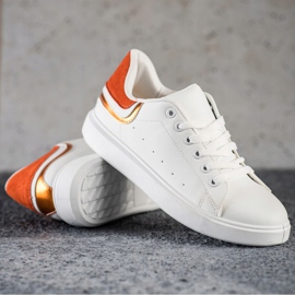 SHELOVET Baskets Avec Insert Orange blanc 1