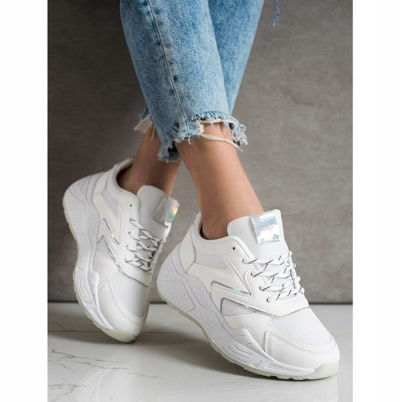 SHELOVET Baskets élégantes blanc 2
