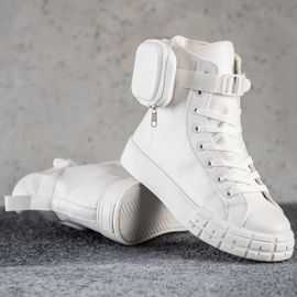 SHELOVET Baskets montantes avec poche blanc 1