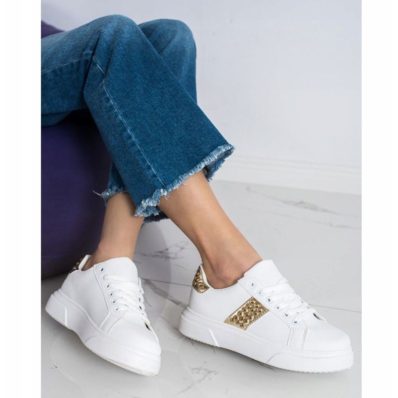 SHELOVET Baskets avec ornements blanc 2