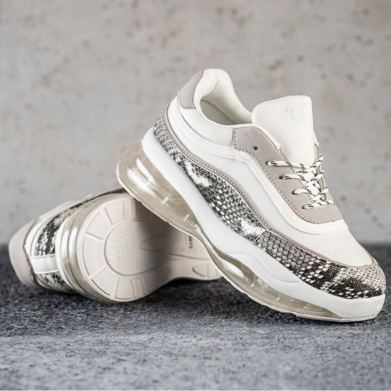 SHELOVET Baskets sur une plate-forme transparente blanc multicolore 1