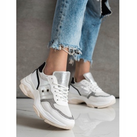 SHELOVET Baskets confortables à la mode blanche multicolore 3