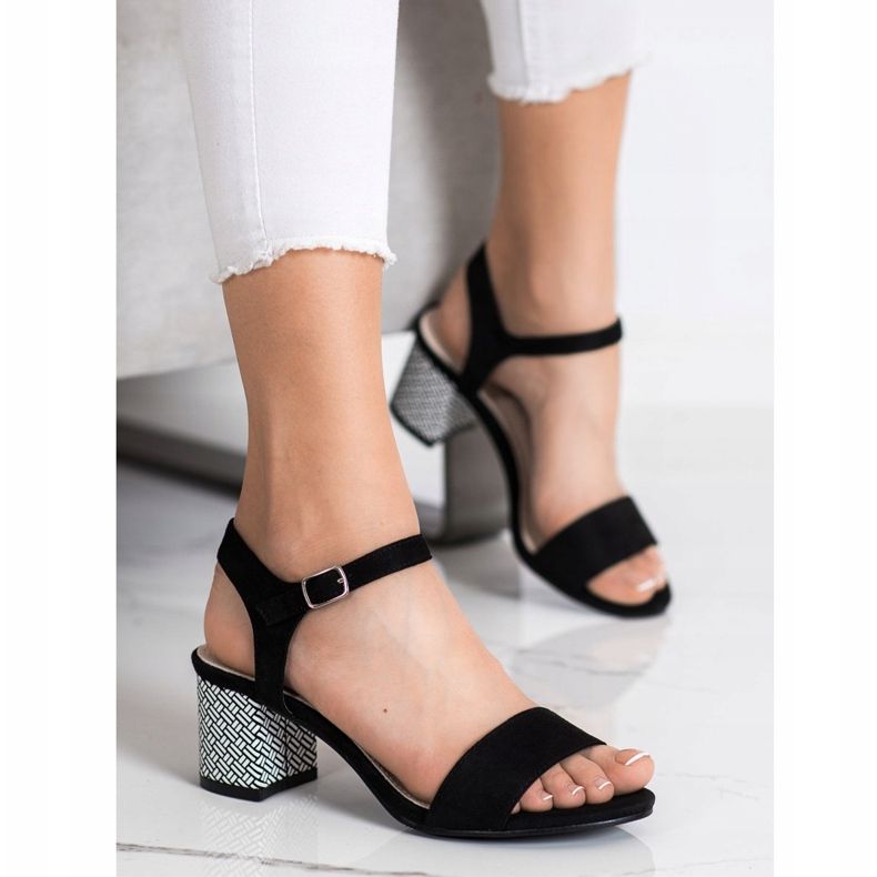 Goodin Sandales confortables sur un bar blanche le noir 1