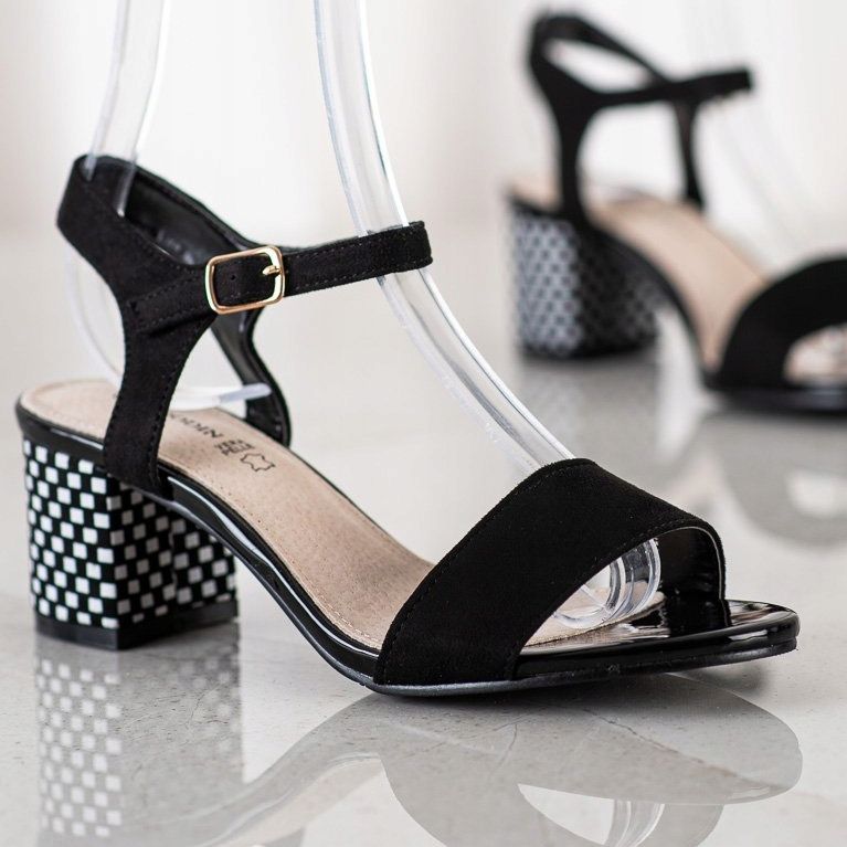 Goodin Sandales confortables sur un bar blanche le noir 1