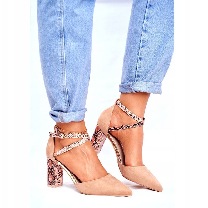 S.Barski Escarpins Femme à Talons Serpent Beige Ensemble brun 2 S.Barski Escarpins Femme à Talons Serpent Beige Ensemble brun 2