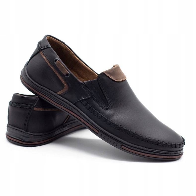 Polbut Chaussures homme mocassins 09 noir brun le noir 2