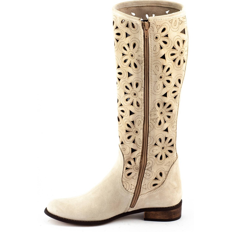 Olivier Boots ajourées beige clair femme 1