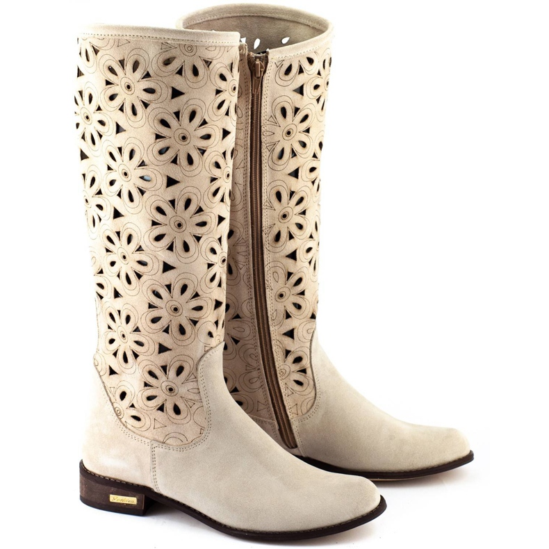 Olivier Boots ajourées beige clair femme 2 Olivier Boots ajourées beige clair femme 2
