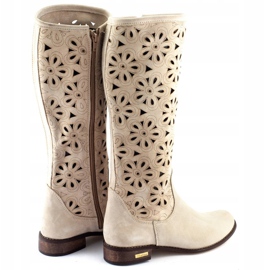 Olivier Boots ajourées beige clair femme 3