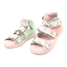 Sandales hautes prophylactiques Mazurek 1291 blanche rose vert 1 Sandales hautes prophylactiques Mazurek 1291 blanche rose vert 1