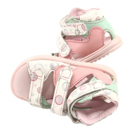 Sandales hautes prophylactiques Mazurek 1291 blanche rose vert 4 Sandales hautes prophylactiques Mazurek 1291 blanche rose vert 4