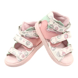 Sandales hautes prophylactiques Mazurek 1291 blanc rose vert 2