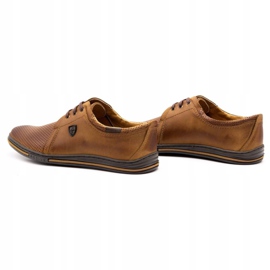 Polbut Chaussures en cuir masculin 343p Openwork Camel brun 5