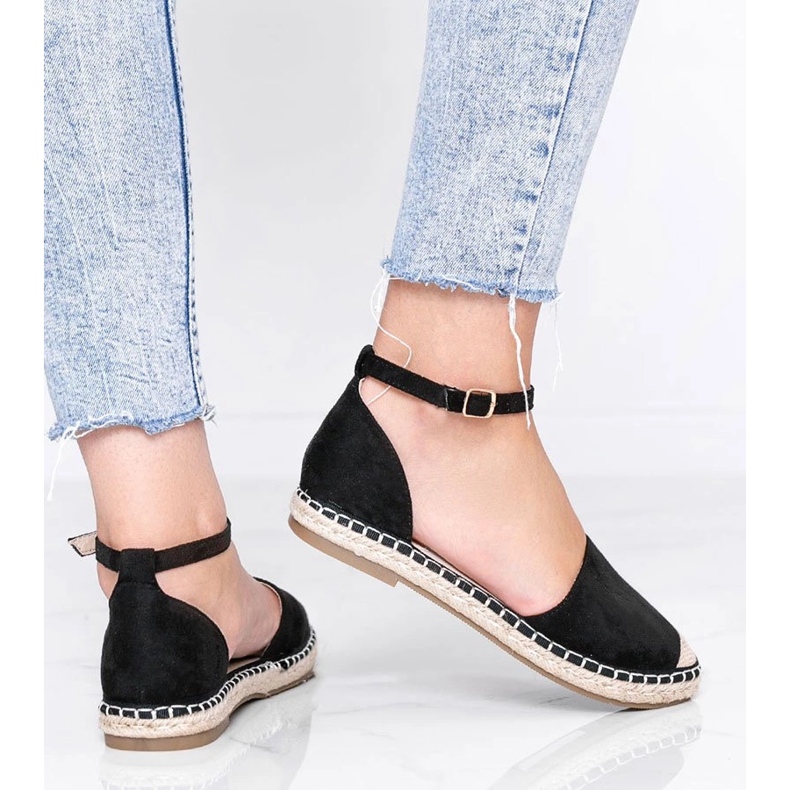 Sandales espadrilles noires Chloe Star 1