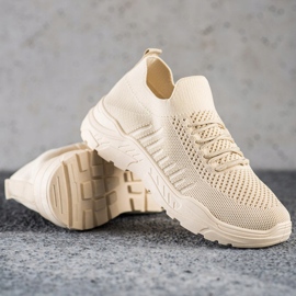 Sweet Shoes Baskets décontractées à enfiler beige 1