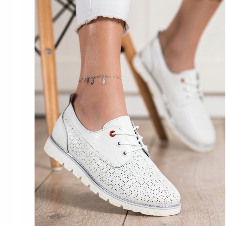 Goodin Chaussures ajourées en cuir blanc 2