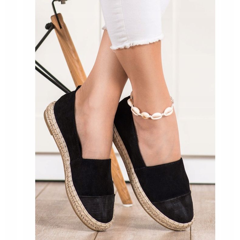 Bestelle Espadrilles En Daim Noir 1
