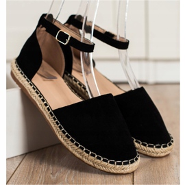 Small Swan Espadrilles confortables en daim le noir 3