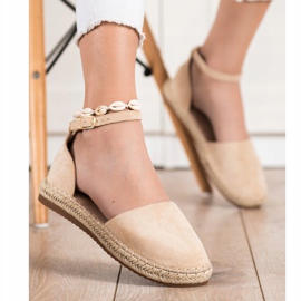 Small Swan Espadrilles confortables en daim brun 3