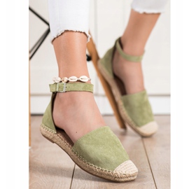Small Swan Espadrilles vertes à boucle 4