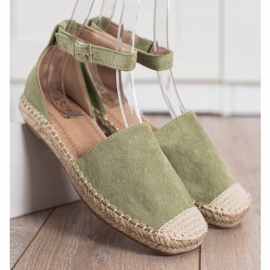 Small Swan Espadrilles vertes à boucle 3