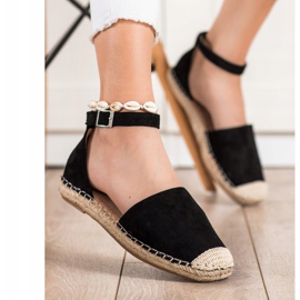 Small Swan Espadrilles Noires Avec Boucle le noir 3