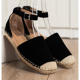 Small Swan Espadrilles Noires Avec Boucle 2