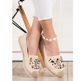 Gogo Espadrilles Avec Cristaux beige 1 Gogo Espadrilles Avec Cristaux beige 1