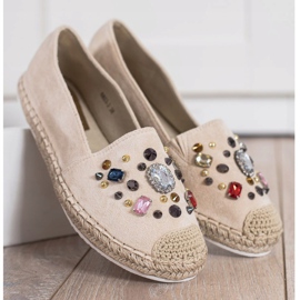 Gogo Espadrilles Avec Cristaux beige 2 Gogo Espadrilles Avec Cristaux beige 2